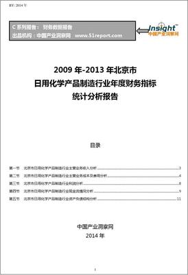 2009-2013年北京市日用化学产品制造行业财务指标分析年报